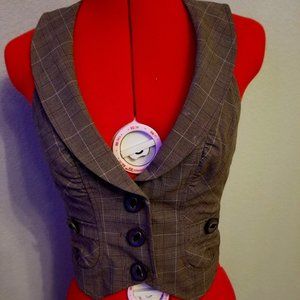 Guess Stretch Open Back Brown Vest